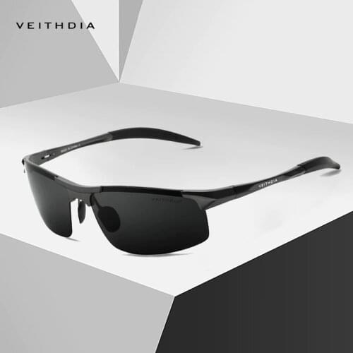 VEITHDIA Fashion Polarized Sunglasses Men Luxury Brand Designer Vintage Driving Sun Glasses For Men UV400 V6518
