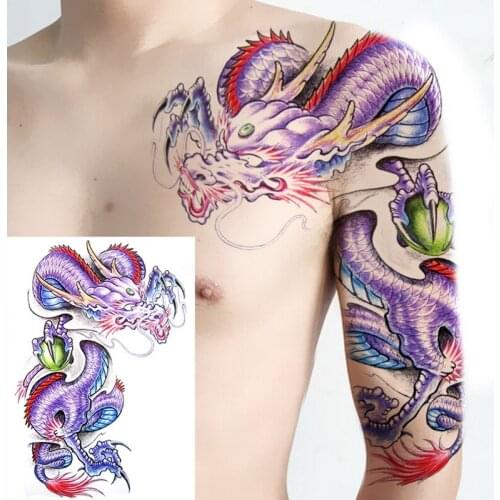 Large sexy chest tattoo sleeve tattoo sticker temporary tattoos for men shoulder tattoos dragon waterproof big decal fake tatoo