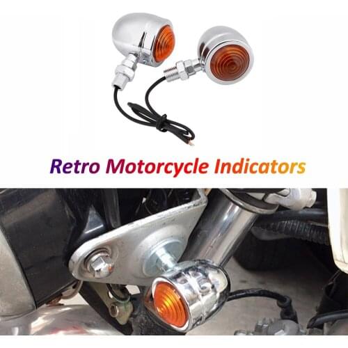 Motorcycle Flasher Indicators 12V Vintage Metal Turn Signal Lights for Cafe Racer Sportster Bobber Chopper MT07 CB400 CB1000R