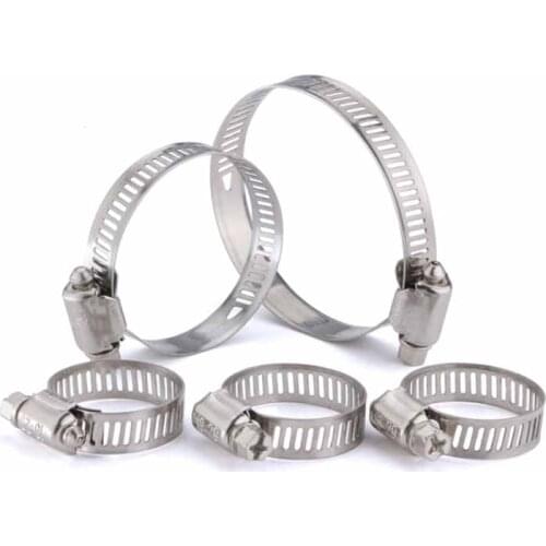 1/2/5Pcs 90-550mm Stainless Steel 201 Worm Drive Hose Clips Irrigation Pipe Hoop Fixed Water Pipe Hose Fastener