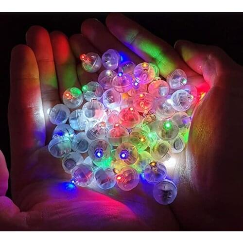 10/50 LED Balloon Lights Colorful Waterproof Led Round Shape Flash Lamp For Paper Lantern Birthday Party Wedding Christmas Decor