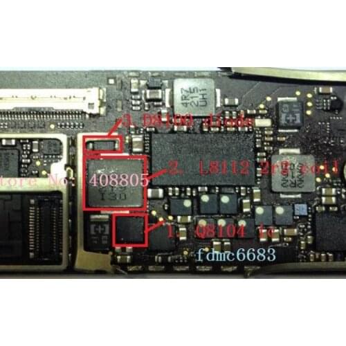 10sets/lot(30pcs) For iPad 2 USB charger charging protector ic chip Q8104 + D8100 diode + L8112 charger coil 2R2 on motherboard