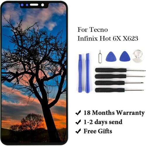 10pcs For TECNO Infinix Hot 6X X623 LCD Screen Digitizer Replacement Assembly LCD For For TECNO Infinix Hot 6X X623 LCD display
