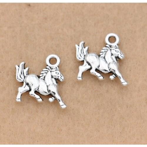10pcs Tibetan Silver Plated Horse Charm Pendants For Jewelry Making Craft Charms Handmade Jewelry Diy Accessories 15x14mm
