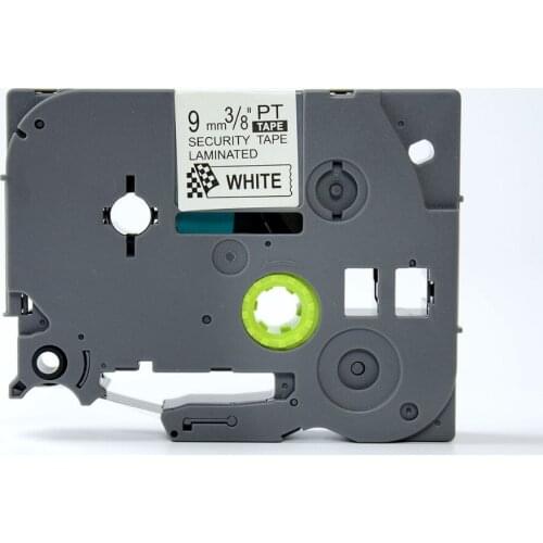 2 pcs/lot Free shipping 9mm Black on White tze tapes p touch security ribbon cartridge TZe-SE2 tz2-se2 for label printers