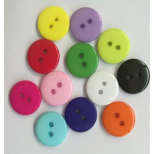 200PCs Buttons for Clothing Mixed Acrylic Buttons 2 Holes Scrapbooking 9mm Sewing Buttons for Shirt Clothes Sewing Accessories