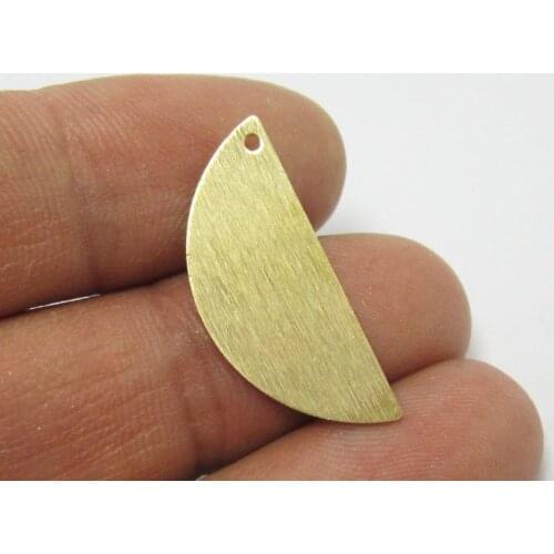 Brass charms Textured Half round 27x11mm Semicircle Raw brass earrings pendant -30pcs R718