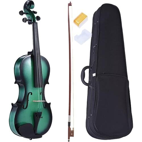 Acoustic fiddle 4/4 full size violin bow case rosin for beginners