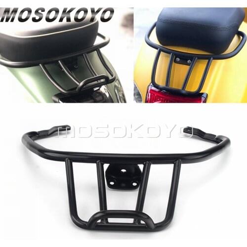 Black Aluminum Motorcycle Rear Rack Seat Luggage Holder Cargo Shelf Bracket Support For Vespa Primavera Sprint 150