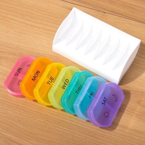 7 Day Weekly Style Morning Night Pill Holder Storage Organizer Plastic Container Case Portable Travel Pill Box Multiple Types