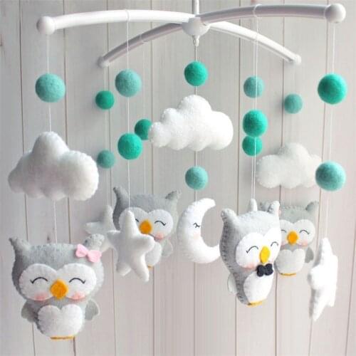 DIY Handmade Toys Baby Rattles Bracket Newborn Plastic Crib Bed Bell Holder Arm Wind-up Muziek Mobile Music Box Toddler Oyuncak
