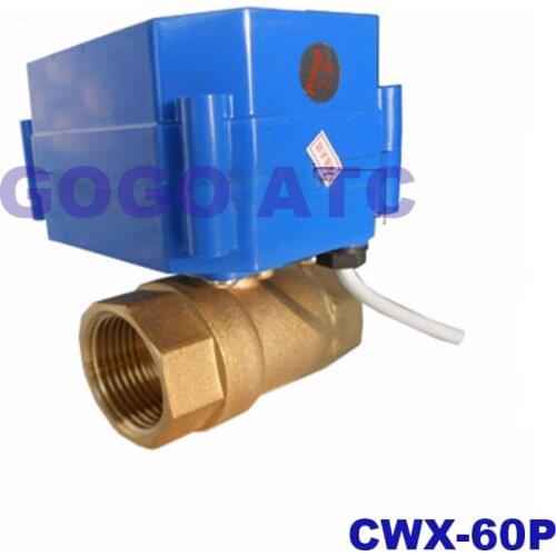 CWX-60P DN20 G3/4" 2 way brass large torque DC12V 24V 220V 6V MINI Electric motorized ball valve CR05 5 wires