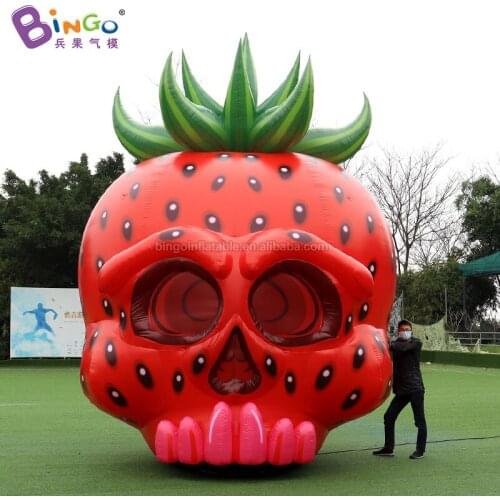 Personalized 4.2x4x5 Meters Inflatable Strawberry Skull Head Balloons For Halloween Decoration - BG-Z0205