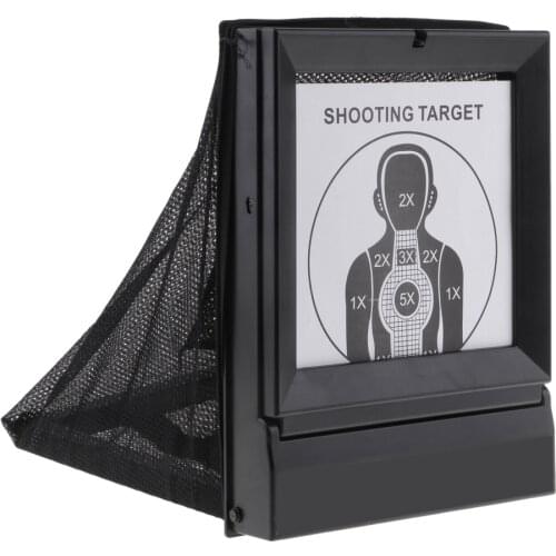 Integrated Shooting Target Holder Pellet Trap Pellet Catcher with 10pcs Target Cards for Shooting Training Shooting Practice