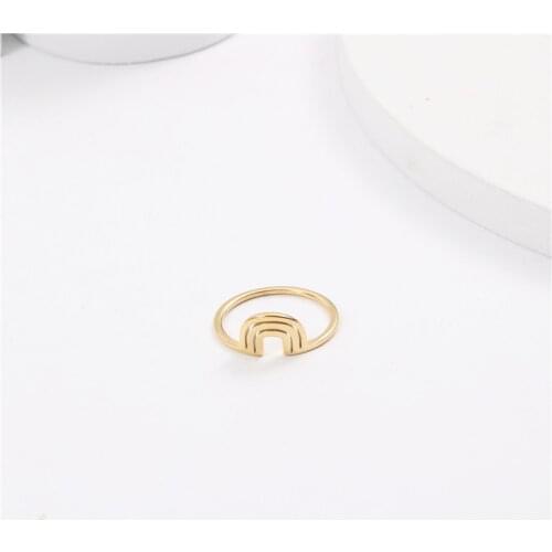Joolim High End PVD Plated Geo Cut Stainless Steel Rings for Women Trendy Jewelry