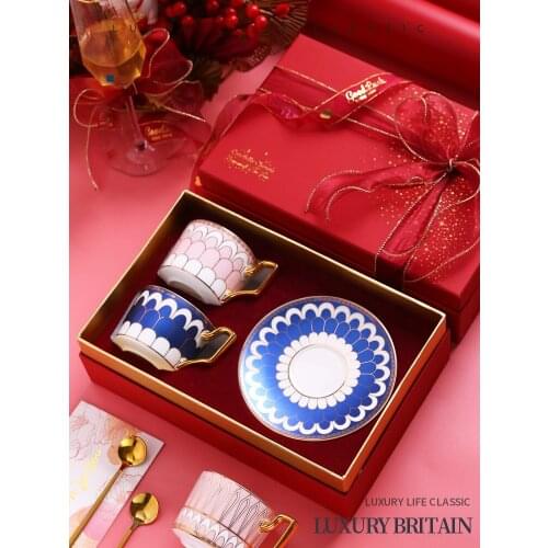 Classic European Bone China Coffee Cups and Saucers Tableware Coffee Plates Dishes Afternoon Tea Set Home Kitchen With Gift Box