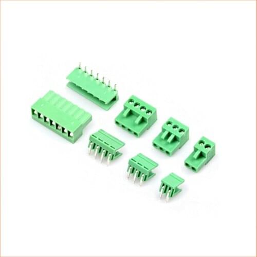 10pair/lot ht3.96 2/3/4/5/6/7/8/9/10 pin Bend angle Terminal plug type 3.96mm pitch connector pcb screw terminal block