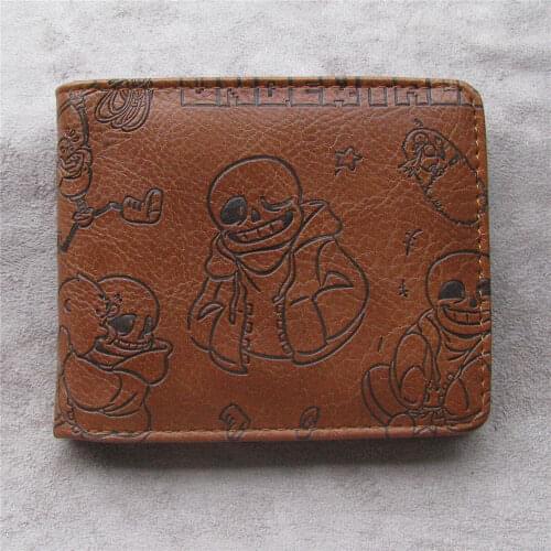 Anime Wallet Games Undertale Sans Papyrus Cartoon Wallets Men Bi-fold Coin Purse Cartoon Faux Leather Short Wallets
