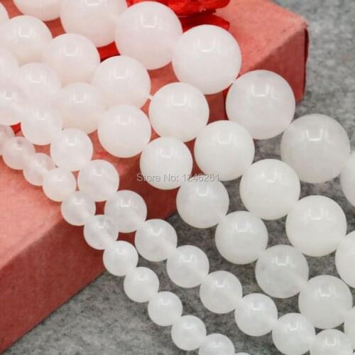 6 8 10 12 14mm Natural Crystal Crafts Loose Round Beads DIY Beads Ornaments Fashion Jewelry Making Design 15inch Lucky Stone Gem