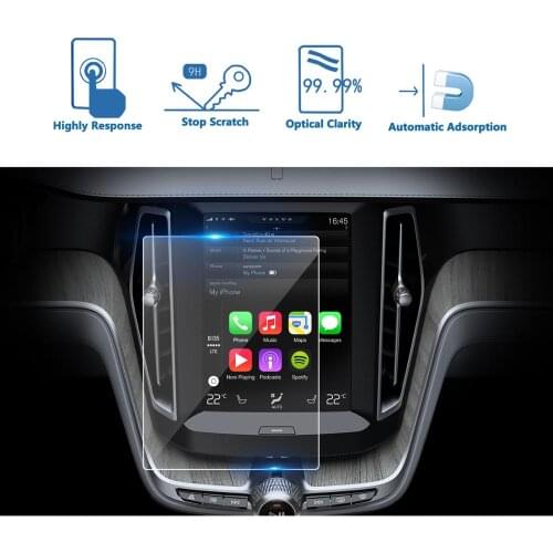 LFOTPP For XC60 8 Inch 2018 Car Navigation Display Tempered Glass Screen Protective Film Auto Interior Protective Sticker