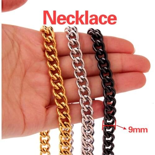 Fashionable Mens Necklaces Cuba Miami Chain High Polished Solid Stainless Steel Accessory Friend Gift Birthday Party