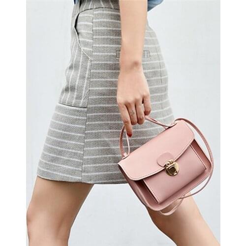 Solid Color Leather Crossbody Bags For Women 2021 Travel Handbag Fashion Simple Shoulder Simple Bag Ladies Cross Body Bag