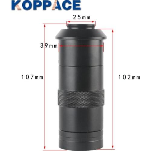 KOPPACE Single-Tube Industrial Digital Microscope Lens 100 Times Magnification High-Definition Imaging Standard C Interface