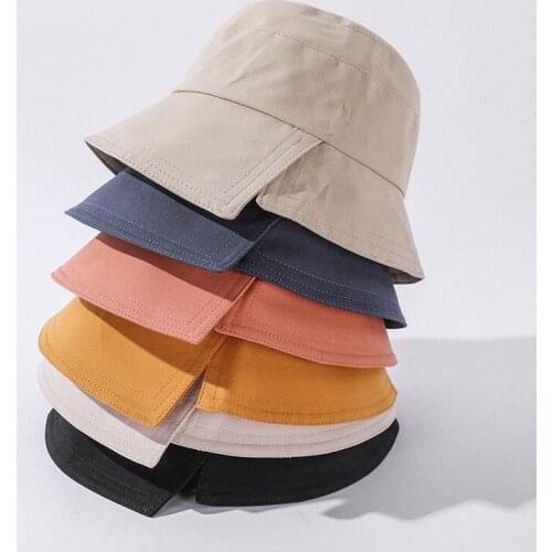 Womens Bucket Hat Cap Hats For Women Spring And Summer New Side Split Solid Color Outdoor Sunscreen Versatile Leisure