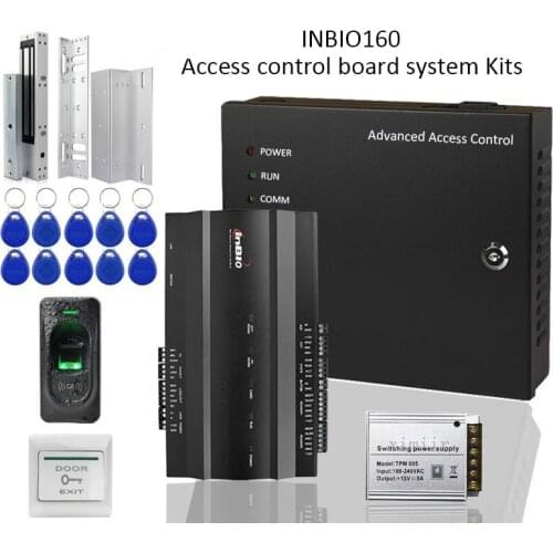 ZK Access Control Panel System Kits inbio160 TCP/IP Biometric Fingerprint And RFID Card Control Board With Power Supply Box