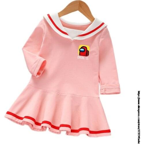 Game Among Us Girls Dresses Girls Clothes Kids Dress For Girls Princess Dress Costume Children Cotton Clothes College wind skirt