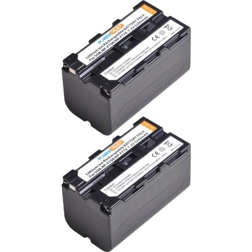 PowerTrust 2Pcs 5200mAh NP-F750 NP-F770 NP F750 NP F770 Battery akku for Sony NP F970 F960 CCD-RV100 DCR-TRU47E