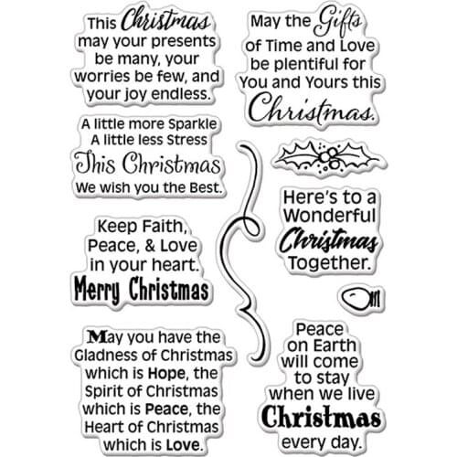 Faith Peace Love Phrase Clear Stamps DIY Stencil For Scrapbooking Album Photo Embossing Transparent seal Template Paper Card New