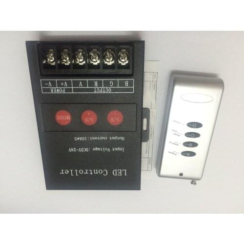DC5V-24V 4 Keys LED Controller for 3 Channel LED RGB Strip Lights Dimmer 30A 5050 3528 720W With remote control CE RoHS