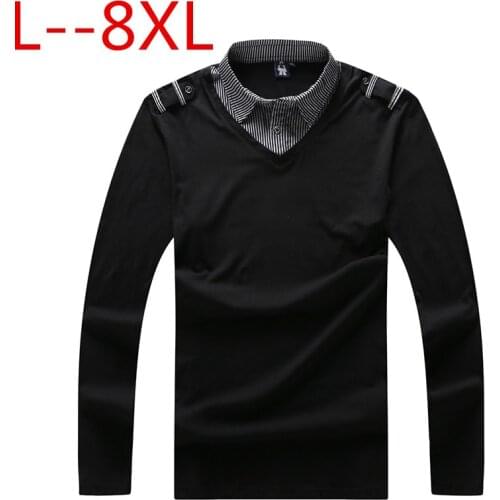 Plus size 10XL 8XL 6XL Brand Polos Mens Solid Polo Shirts Cotton Long Sleeve Camisas Polos Homme Loose Fit Casual Man Polo Shirt