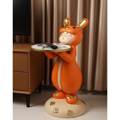 Nordic Decoration Home Figurine Cartoon Rabbit Girl Pallets StatuesCreative Living RoomSculpture Large LandingStatue NordicDecor