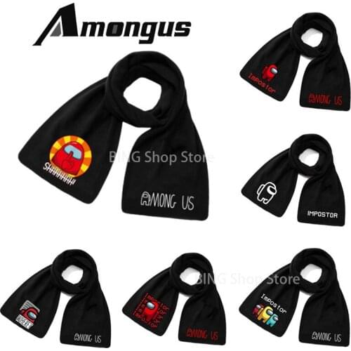 Among Us Adult Scarf Warm Fleece Crystal Velvet Cartoon Anime Autumn and Winter Outdoor Decoration Scarf Christmas Birthday Gift