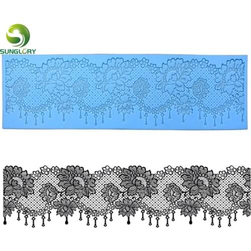 Wedding Decoration Flower Silicone Lace Mat Sugar Craft Cake Fondant Lace Mold Chocolate Gumpaste Molds For Baking Tools Kitchen