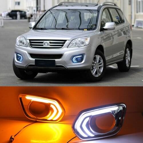 For Great Wall Haval H6 Hover H6 2011-2016 LED Daytime Running Lights Turn signal DRL Drive Light with fog lamp hole