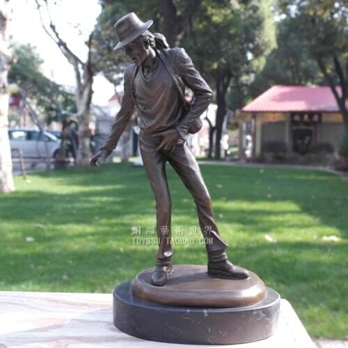 The copper sculpture crafts Michael Jackson statue art decoration decoration bar musician Home Furnishing gift