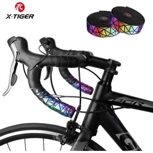 X-TIGER Reflective Bike Handle Tape Anti-slip Silica Road Handlebar Tape MTB Shockproof Bike Cycling Bar Tape Bicycle Accessory