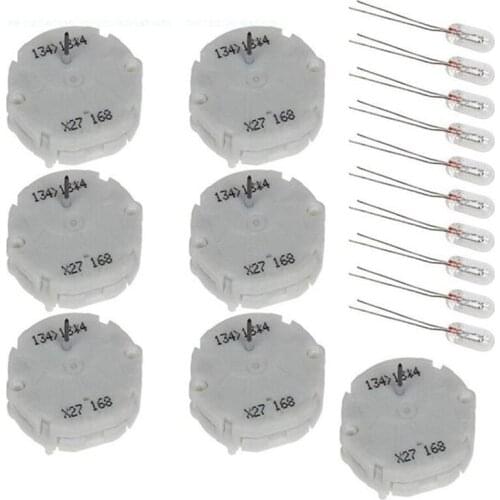 X27 168 (7PCS) + 10Pcs Bulbs Stepper Motor for GM GMC Car Trucks Speedometer Gauge Repair Kit Cluster X27.168 Motor