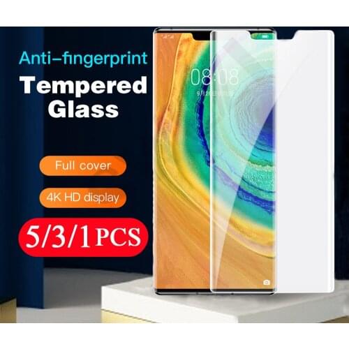 5-1Pcs Tempered glass for Huawei mate 40 RS 30 30E 20 pro plus 40E P40 P30 P20 lite E 20X protective phone screen protector film