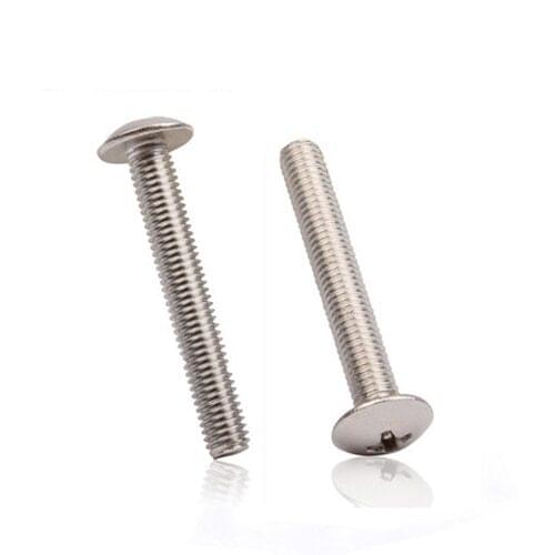 100PCS M4 stainless steel Truss screws Mushroom head flat tail machine screw crosses socket bolts cross slot bolt