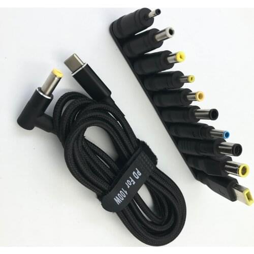 100W Type C Laptop Power Adapter Connector Plug USB Type C to Universal Laptop Charger Jack Charging Cable Cord for Notebooks