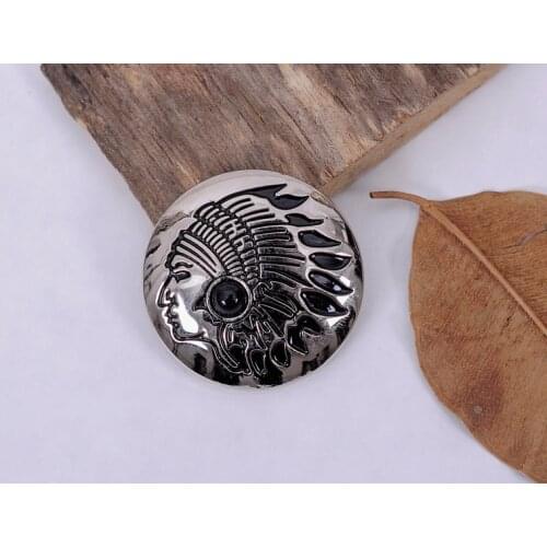 10X 30MM Southwest Tribal Turquoise Indian Head Sewing Leathercraft Shank Button