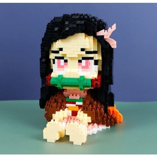 1670pcs+ Kamado Nezuko Mini Building Blocks DIY Model Anime Demon Slayer Figure Diamond Sword Bricks Toy for Children Gift