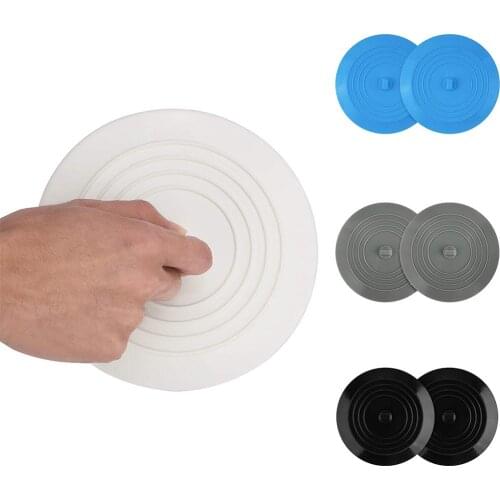 New 2Pcs Kitchen Silicone Shower Drain Stopper Tub Stopper Drain Cover Sink Plug Drain Sinks Hair Stopper Bathroom Accessories