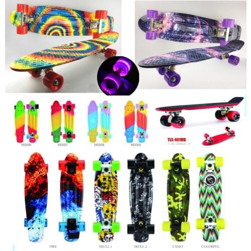 2020 high quality skateboard luminous wheel mini board for outdoor sport street fish board longboard skateboard