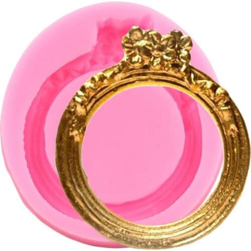 3D Round Frame Silicone Mold Wedding Ring Flower Fondant Cake Decorating Tools Jewelry Resin Clay Candy Chocolate Gumpaste Mould