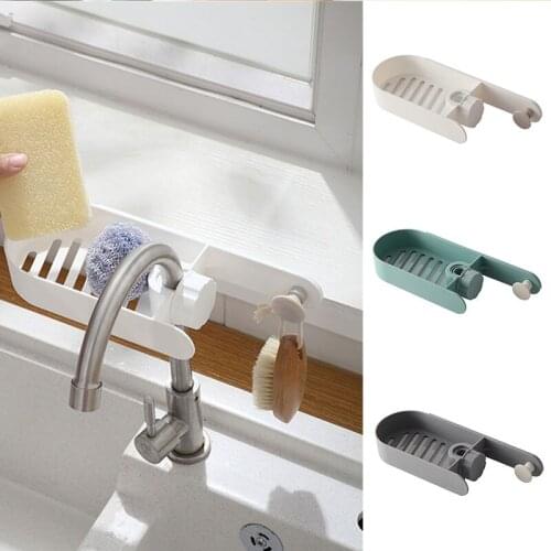 4-Color Kitchen Bathroom Faucet Storage Rack Household Sink Drain Soap Sponge Rag Drainer Shelf Basket Organizer Accessories